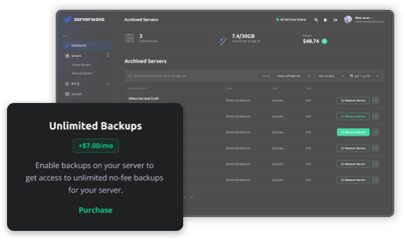 Backup system screenshot